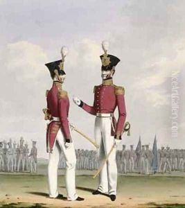 Field Officers of the Royal Marines plate 2 from Costume of the Royal Navy and Marines by L. and Eschauzier, St. Mansion
