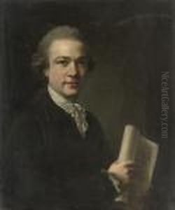 Portrait Of George Gostling, 
Half-length, A Drawing Of The Madonnaand Child In His Right Hand