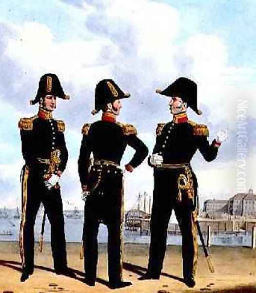 Master of the Fleet and Physicians plate 13 from Costume of the Royal Navy and Marines - view 1