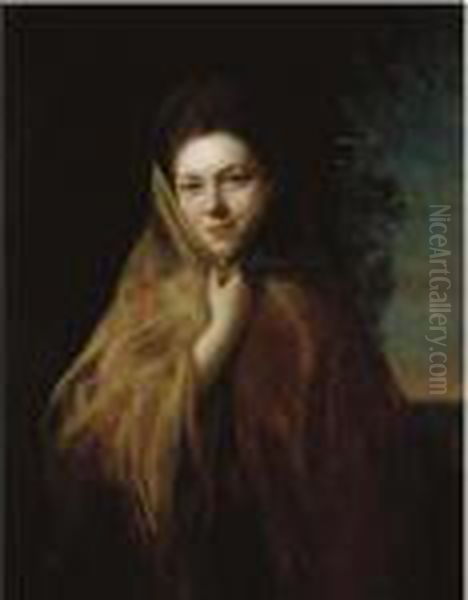 Portrait Of A Woman Wearing A Shawl - view 1