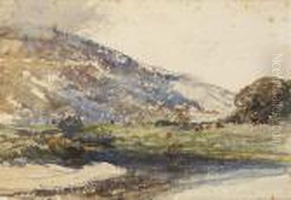 Hillside And Winding Stream - view 1