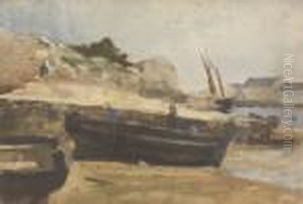 Boats On Shore - Boats Entering Harbour - view 1
