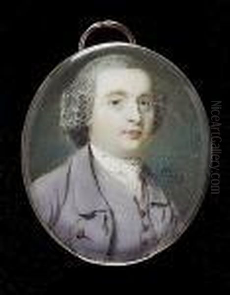 A Gentleman, Wearing Mauve Coat, Matching Waistcoat And White Cravat - view 1