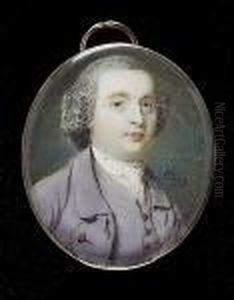 A Gentleman, Wearing Mauve Coat, Matching Waistcoat And White Cravat by Nathaniel Hone