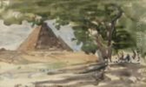 Egypt, Pyramids Seen From Free Shrouded Road - view 1