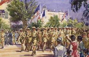 The Guards Saluting Field Marshal Earl Alexander at Tunis May 7th 1943 by Reginald Mills