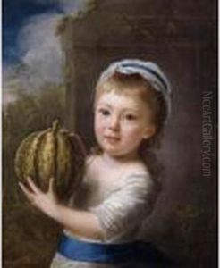Portrait Of A Girl Holding A Melon