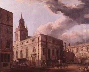 St Lawrence Jewry and the Guildhall by Malton, Thomas