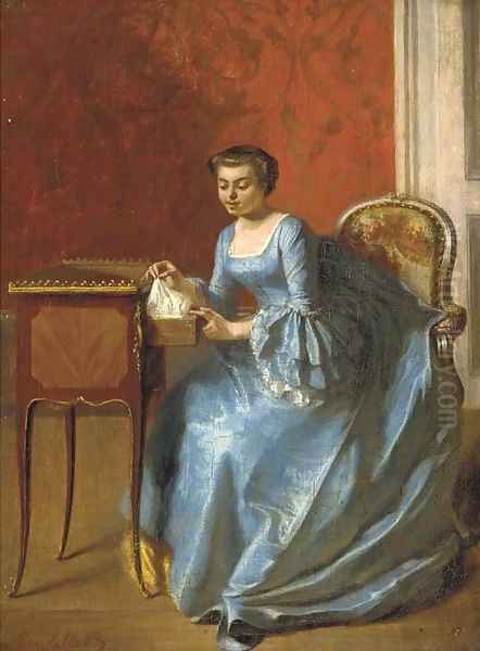 An elegant lady in her boudoir - view 1