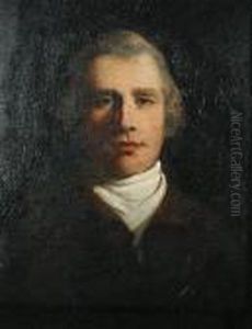 Portait Of A Gentleman, Bust-length, In Abrown Coat With A White Cravat by John Hoppner