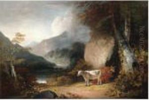 Dolbadarn Castle And Llyn Peris With A View Of Snowdon by John Hoppner