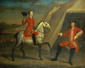 Portrait of an officer said to be General Wolfe on horseback by David Morier