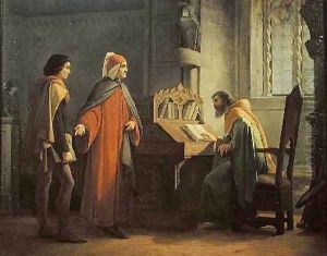 Dante 1265-1321 presenting Giotto 1266-1337 to Guido da Polenta