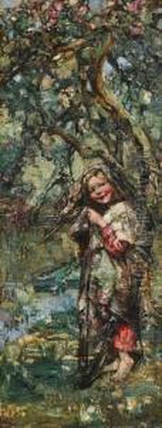 Young Girl By A Tree - view 1