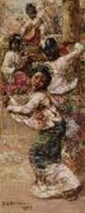 Geisha Girls Dancing by Edward Atkinson Hornel