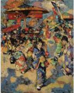 Carnival Day, Japan by Edward Atkinson Hornel