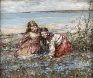 Gathering Bluebells, Brighouse Bay by Edward Atkinson Hornel