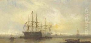 Big ships in an anchorage by William McAlpine