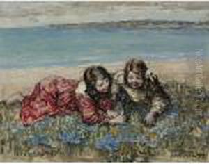Gathering Flowers By The Seashore Gathering Flowers By The Seashore