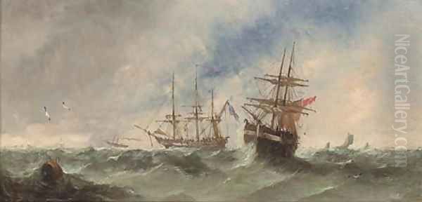 Frigates riding out the gale - view 1