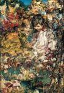 Girls Gathering Mushrooms by Edward Atkinson Hornel