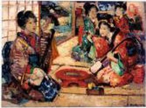 The Samisen Players by Edward Atkinson Hornel