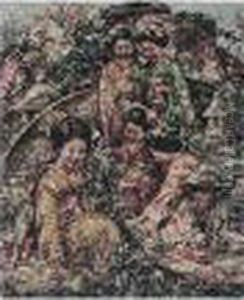 Young Japanese Girls Gathering Flowers by Edward Atkinson Hornel