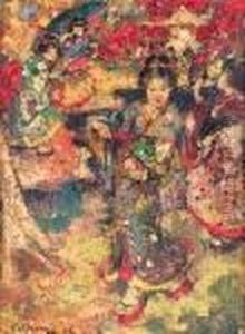 Japanese Dancers And Musicians by Edward Atkinson Hornel