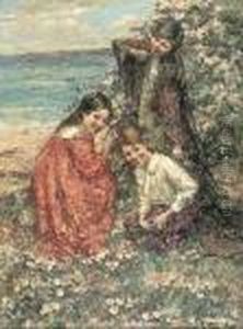 The Paisley Shawl by Edward Atkinson Hornel