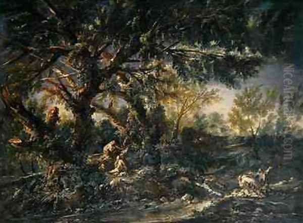 Landscape with Monks praying or The Great Wood - view 1