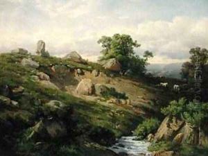 Valley Slope with Rock Fall 1861 by Adolf Mosengel