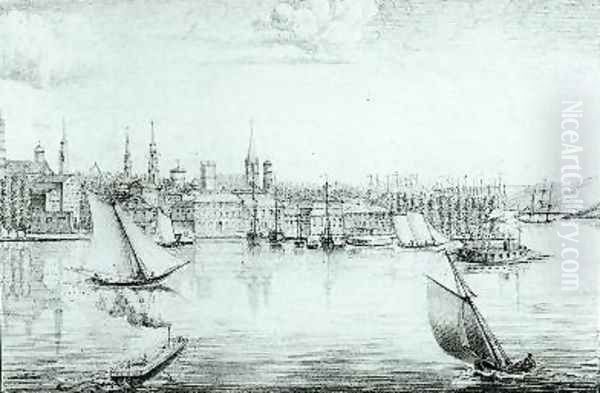 New York from the West from Recueil des cartes et des vues du voyage en Amerique en Italie en Sicile et en Egypt by de Montule 1821 - view 1