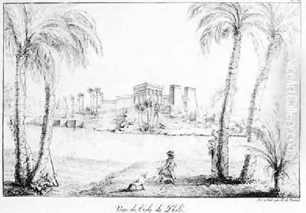Island of Philae from Receuil des cartes et des vues du voyage en Amerique en Italie en Sicile et en Egypt 1816-21 - view 1