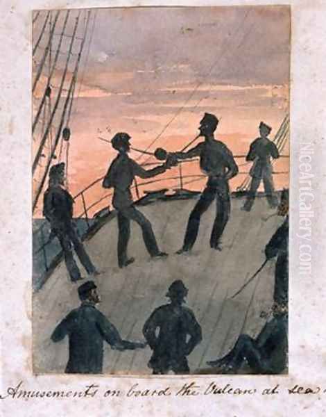 Amusements on board the Vulcan at sea 1854 - view 1