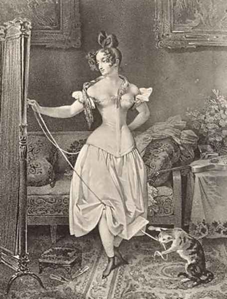 The Stay-lace engraved by Alfred Leon Lemercier - view 1