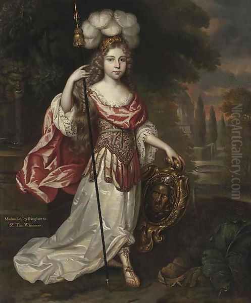 Portrait of Madame Lagley, daughter to Sir Thomas Whitemore, full-length, in a white and pink Roman dress - view 1