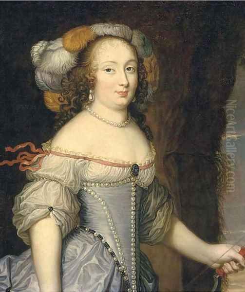 Portrait of the Francoise Anthenais de Rochechouart de Mortemart, marquise de Montespan (1640-1707), half-length, as Diana, wearing a feathered head - view 1