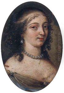 Portrait of a Lady, bust-length, in a pearl choker and a decollete dress Portrait of a Lady, bust-length, in a pearl choker and a decollete dress