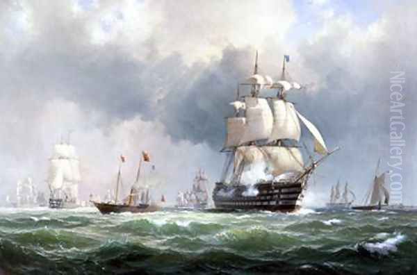 The Baltic Fleet Leaving Spithead 15th March 1854 - view 1