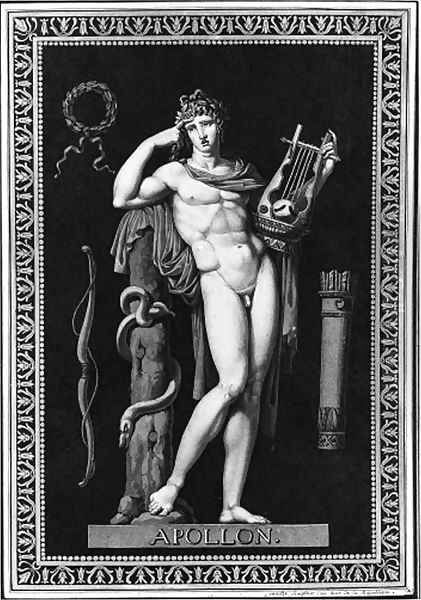 Apollo leaning on a tree trunk - view 1