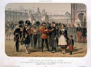 Distribution des Medailles de Crimee 1856 by Rene de Moraine