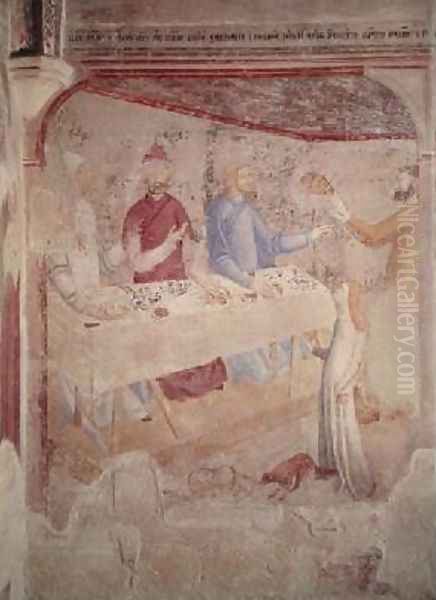Herods Feast scene from The Life of St John the Baptist Cycle in the Chapel of St Jean 1346-48 - view 1