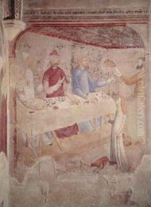 Herods Feast scene from The Life of St John the Baptist Cycle in the Chapel of St Jean 1346-48