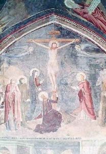 The Crucifixion detail from the centre from the chapel of St John 1347 by di Giovanetto da Viterbo Matteo
