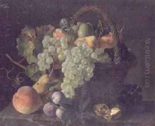Still life of fruit in a basket - view 1