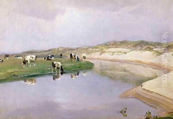 Cows Grazing at Liver As North Jutland - view 1