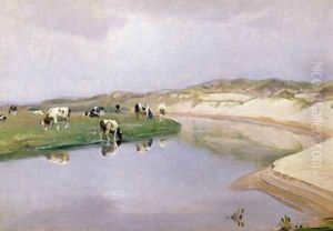 Cows Grazing at Liver As North Jutland by Niels Pedersen Mols