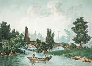 Bridge to the Tour du Gouverneur in the Parc Monceau by Antoine Pierre Mongin
