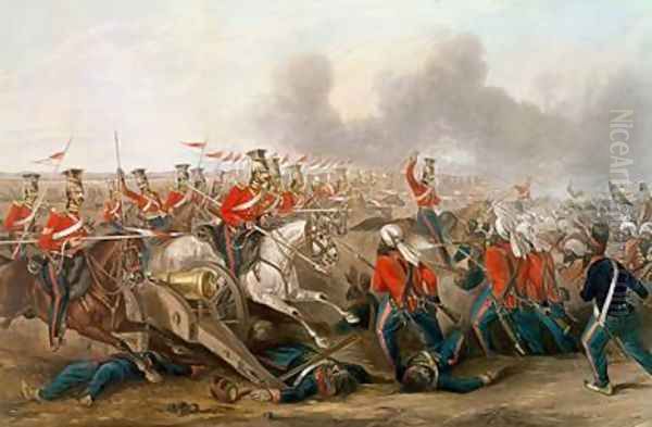 Charge of the 16th Queens Own Lancers at the battle of Aliwal 1846 - view 1
