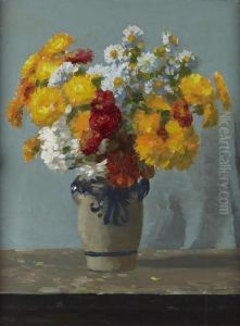 Still Life With Marguerites And Marigolds